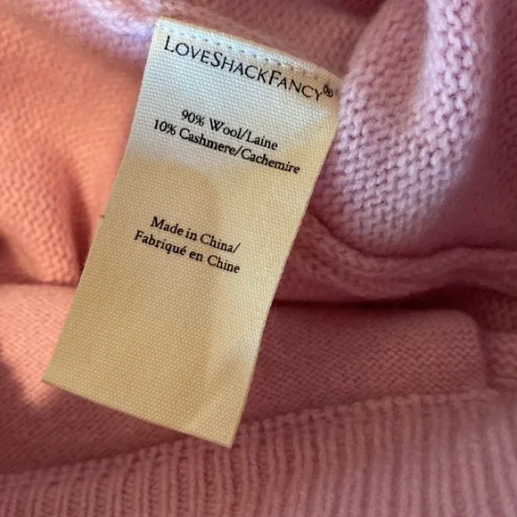 NWT Love Shack Fancy Tristan Pink Knit Sweat Pants/Joggers. Size XS. Cashmere. - Picture 11 of 15